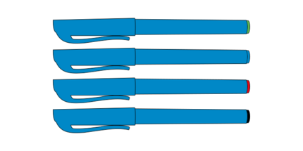 Fine liner (Mix, White, Triangular, Screen printing full length, 0,3 mm, Blue)