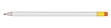Grafitová tužka šestihranná s gumotypem (HB, Šestihranný, UV flatbed 175 x 2,5 mm, 2 mm, Oranžová, Bílá, Zlatá)