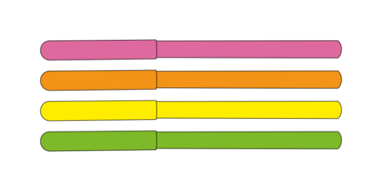 Highlighter marker (Černá, Kulatý, Sítotisk po celé délce, 1 mm, Mix)