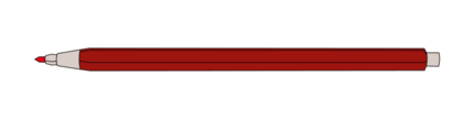 Mechanical pencil thin (HB, Red, White, Hexagonal, UV flatbed 125 x 3 mm, 2 mm, Dark red)