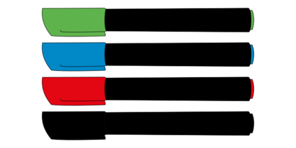 Permanent marker (Mix, White, Round, Screen printing full length, 5 mm - wedge shaped, Black)