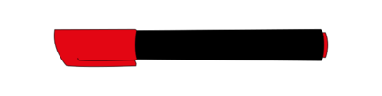 Permanent marker (Red, White, Round, Screen printing full length, 5 mm - wedge shaped, Black)