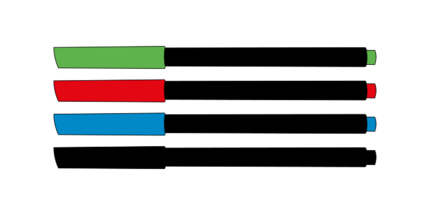 Permanent marker (Mix, White, Round, Screen printing full length, 1 mm, Black)