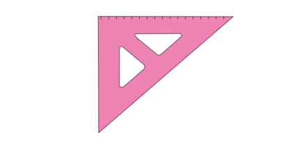 Trojúhelník s ryskou (141 mm, Růžová, Nespecifikováno)